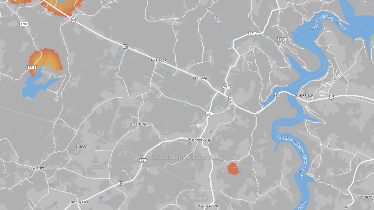 Bike Grade map of Markleysburg, PA