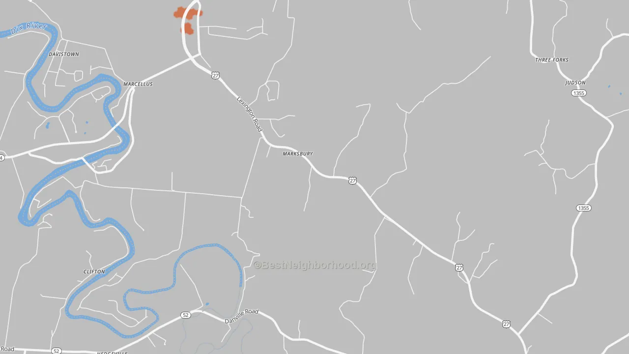 Bike Grade map of Marksbury, KY