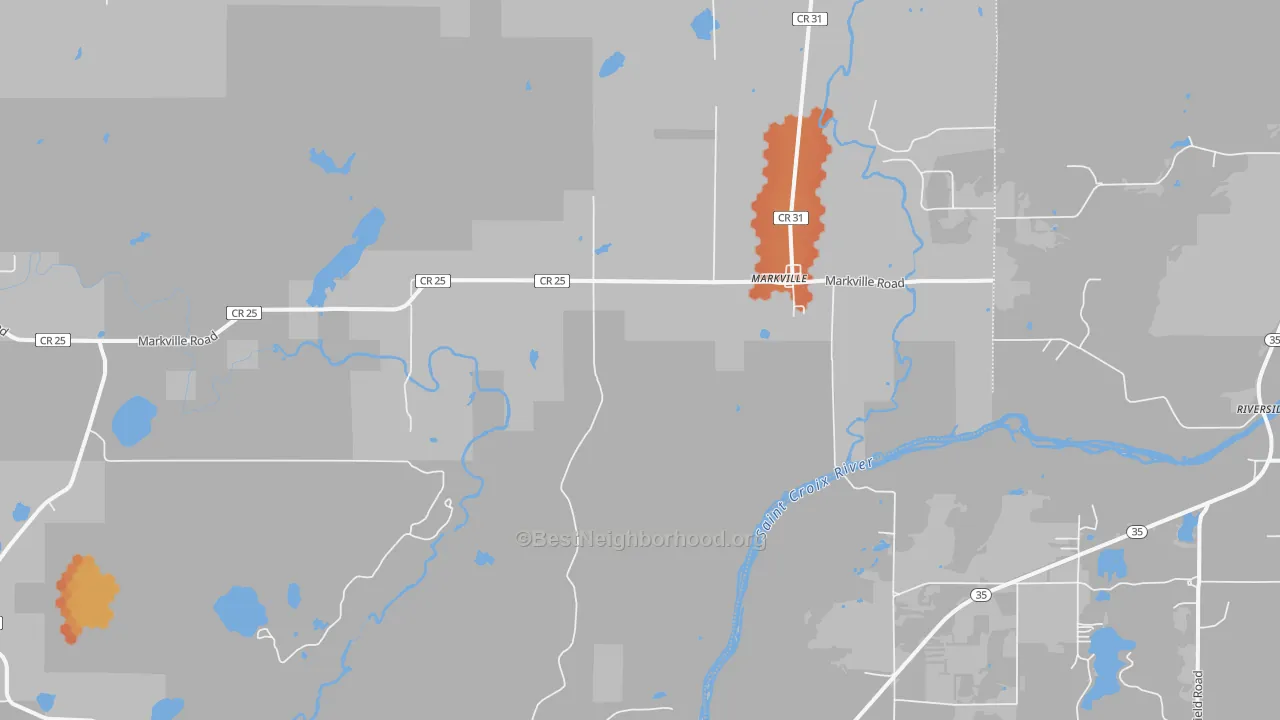 Bike Grade map of Markville, MN
