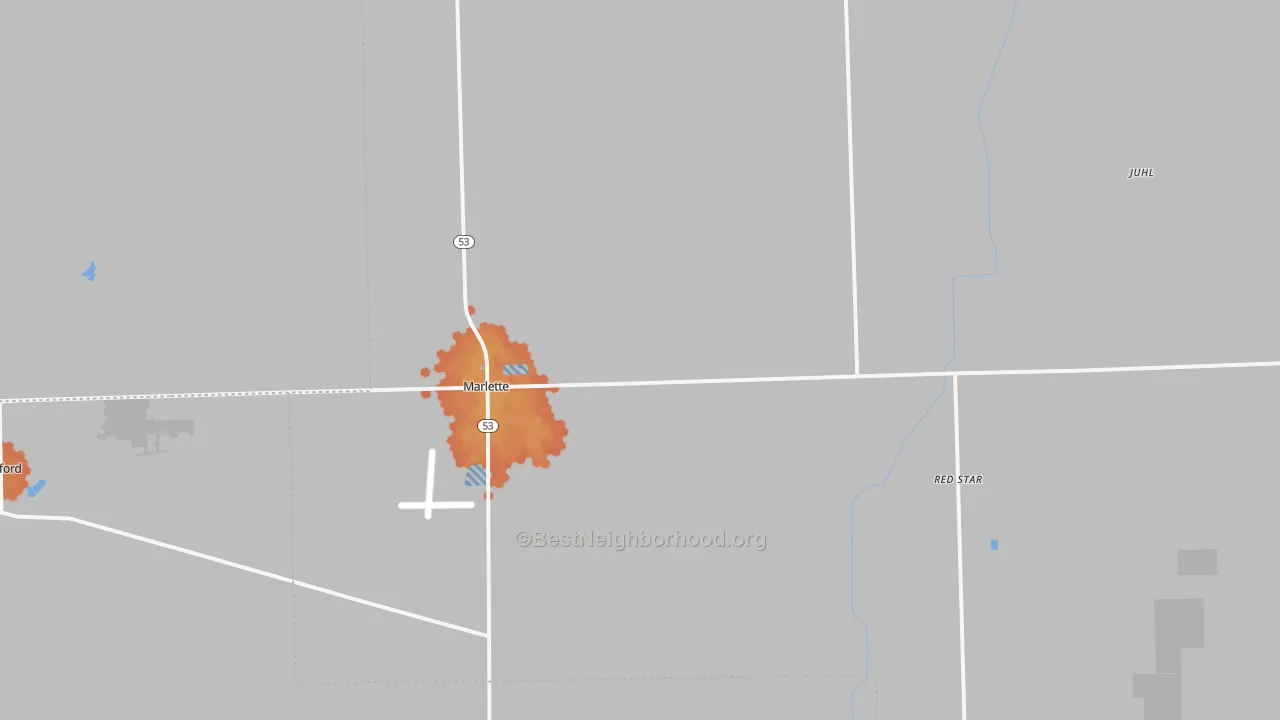 Bike Grade map of Marlette, MI