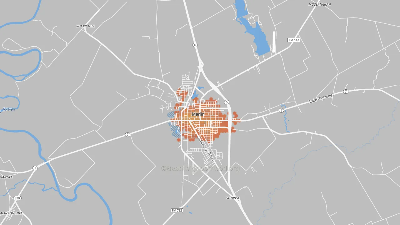 Bike Grade map of Marlin, TX