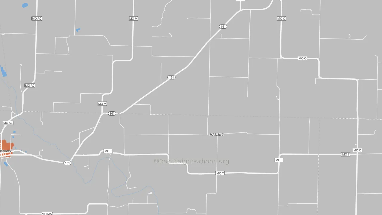 Bike Grade map of Marling, MO