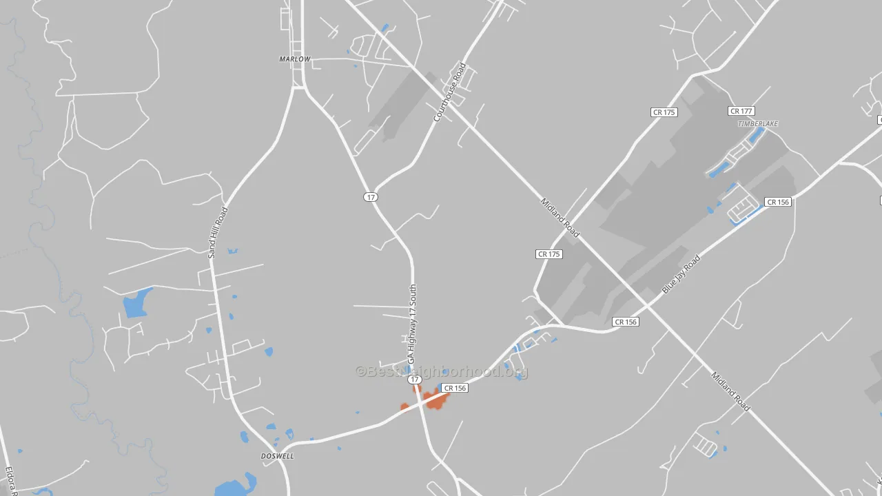 Bike Grade map of Marlow, GA