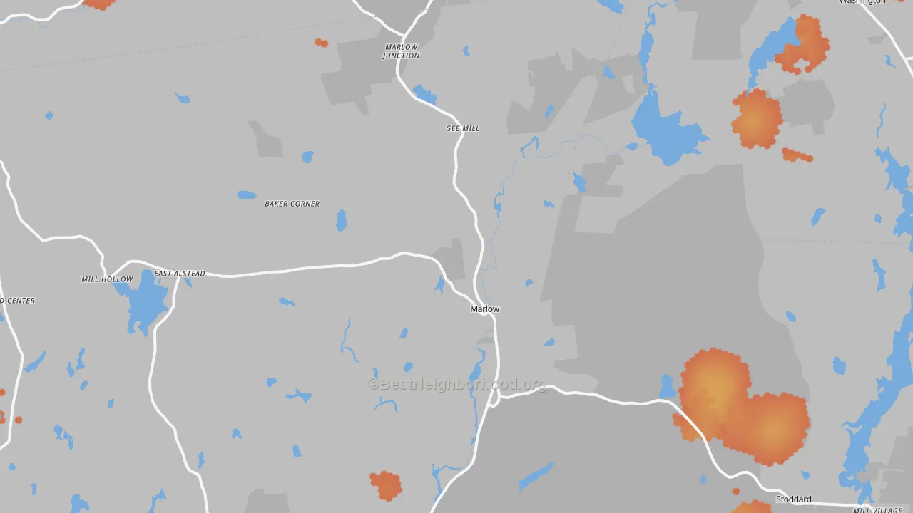 Bike Grade map of Marlow, NH
