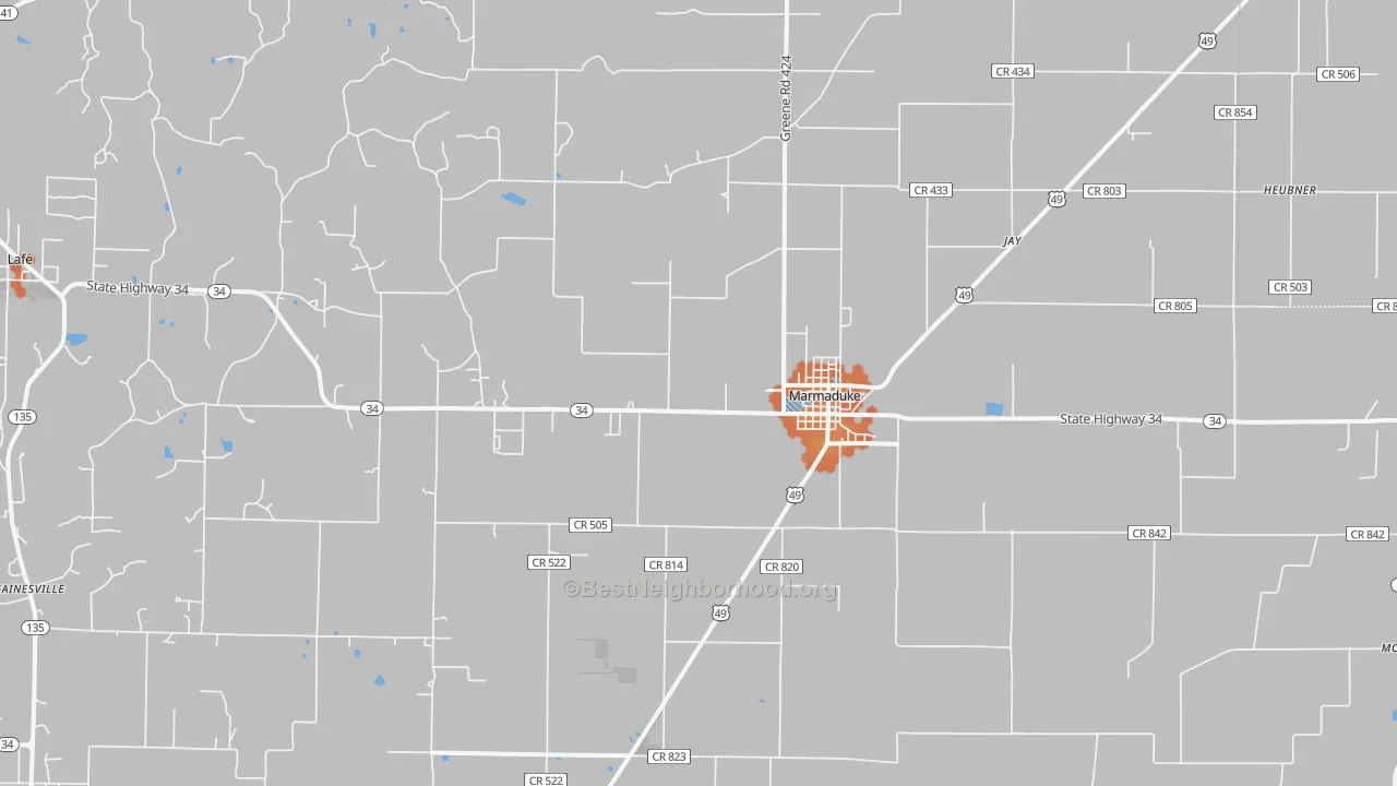 Bike Grade map of Marmaduke, AR