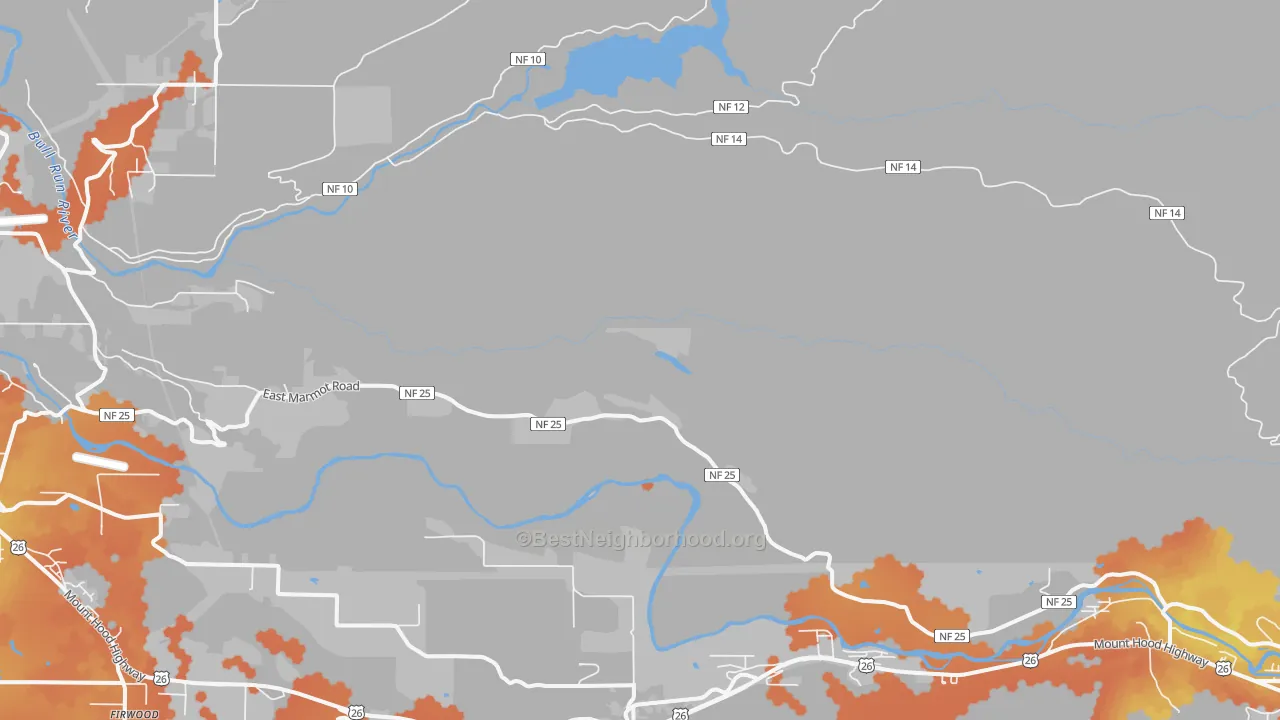 Bike Grade map of Marmot, OR