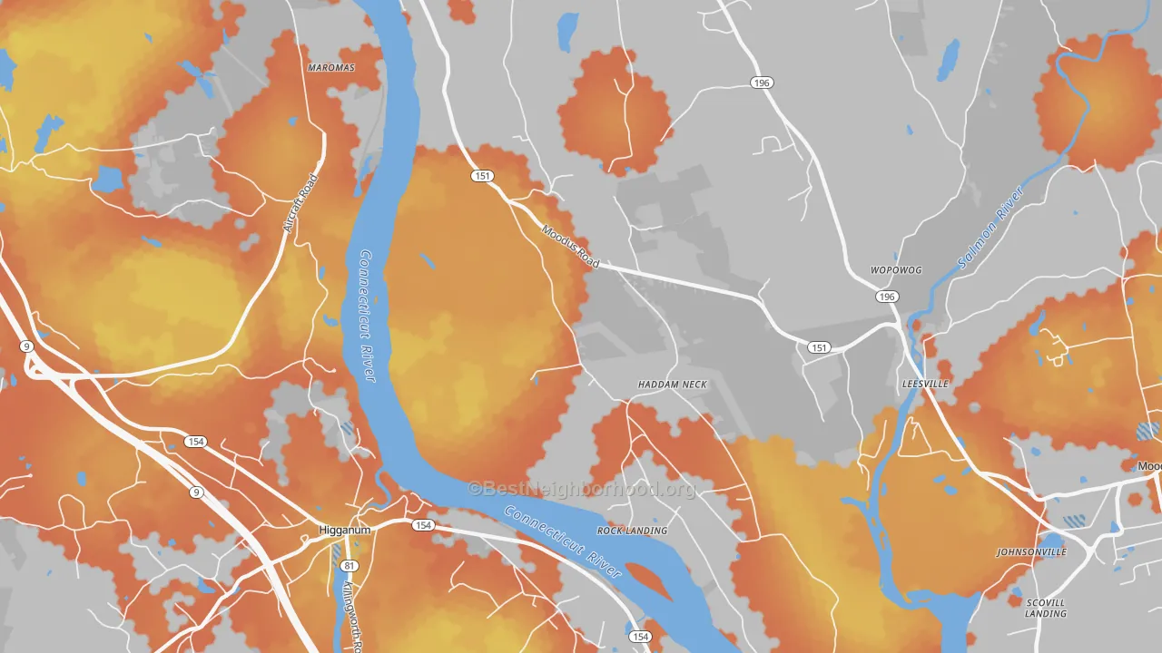 Bike Grade map of Maromas, CT