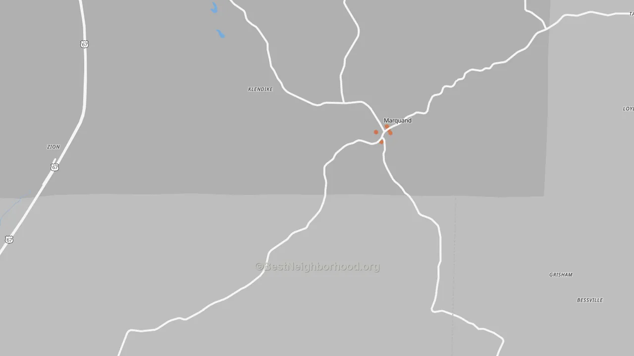 Bike Grade map of Marquand, MO