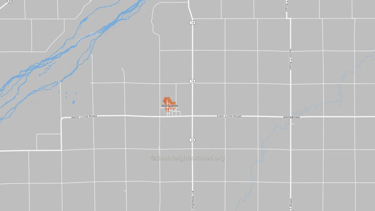 Bike Grade map of Marquette, NE