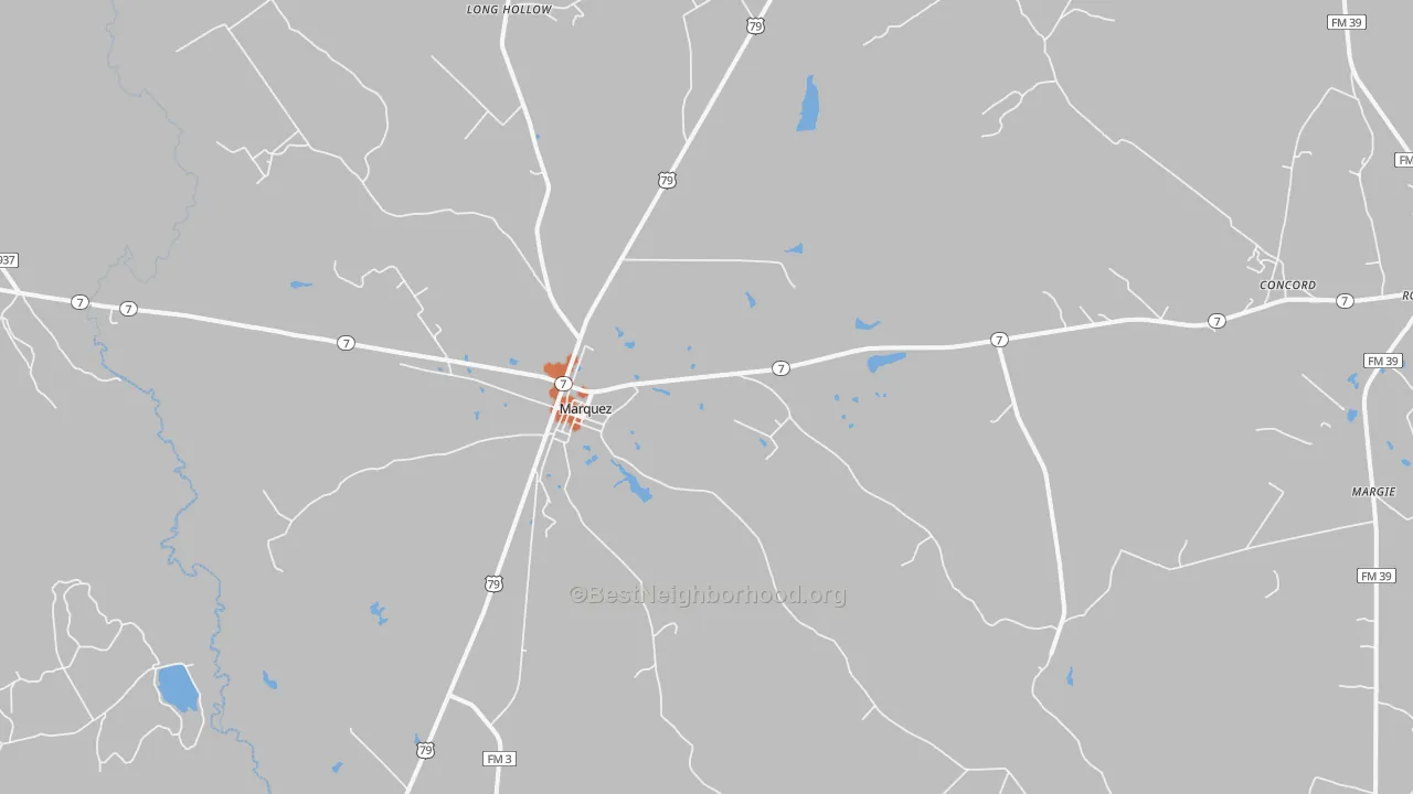 Bike Grade map of Marquez, TX