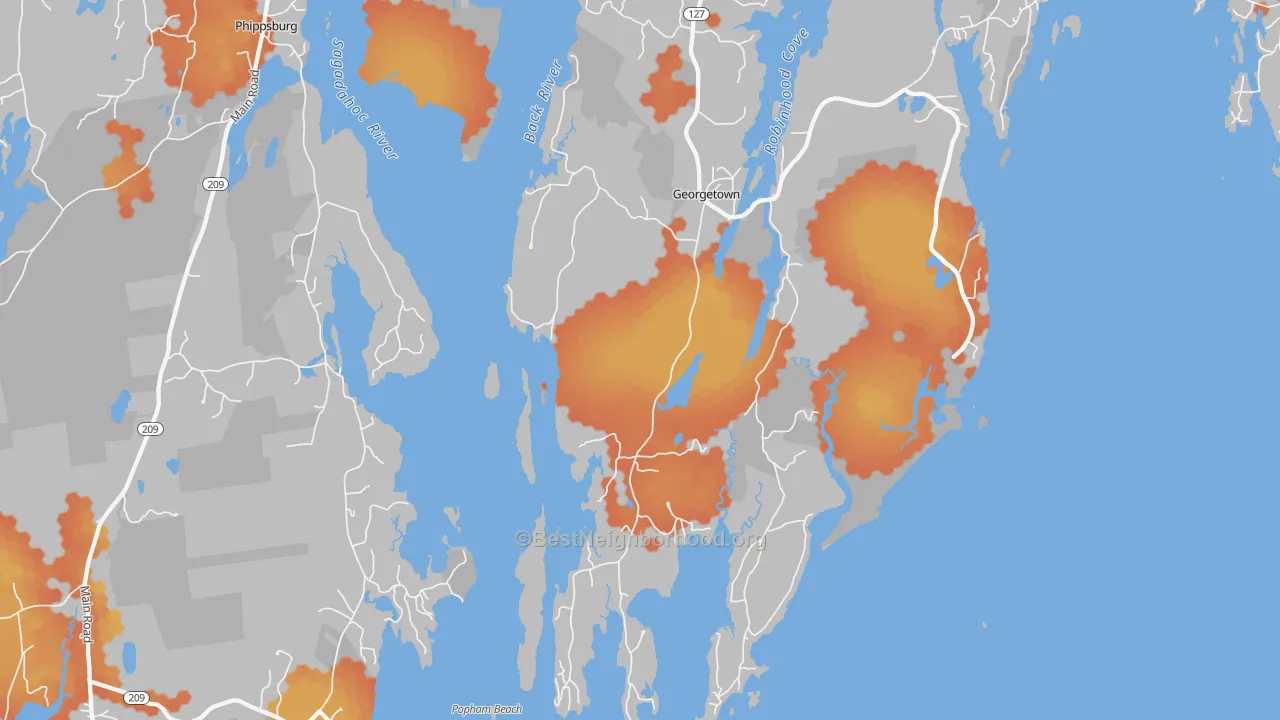 Bike Grade map of Marrtown, ME