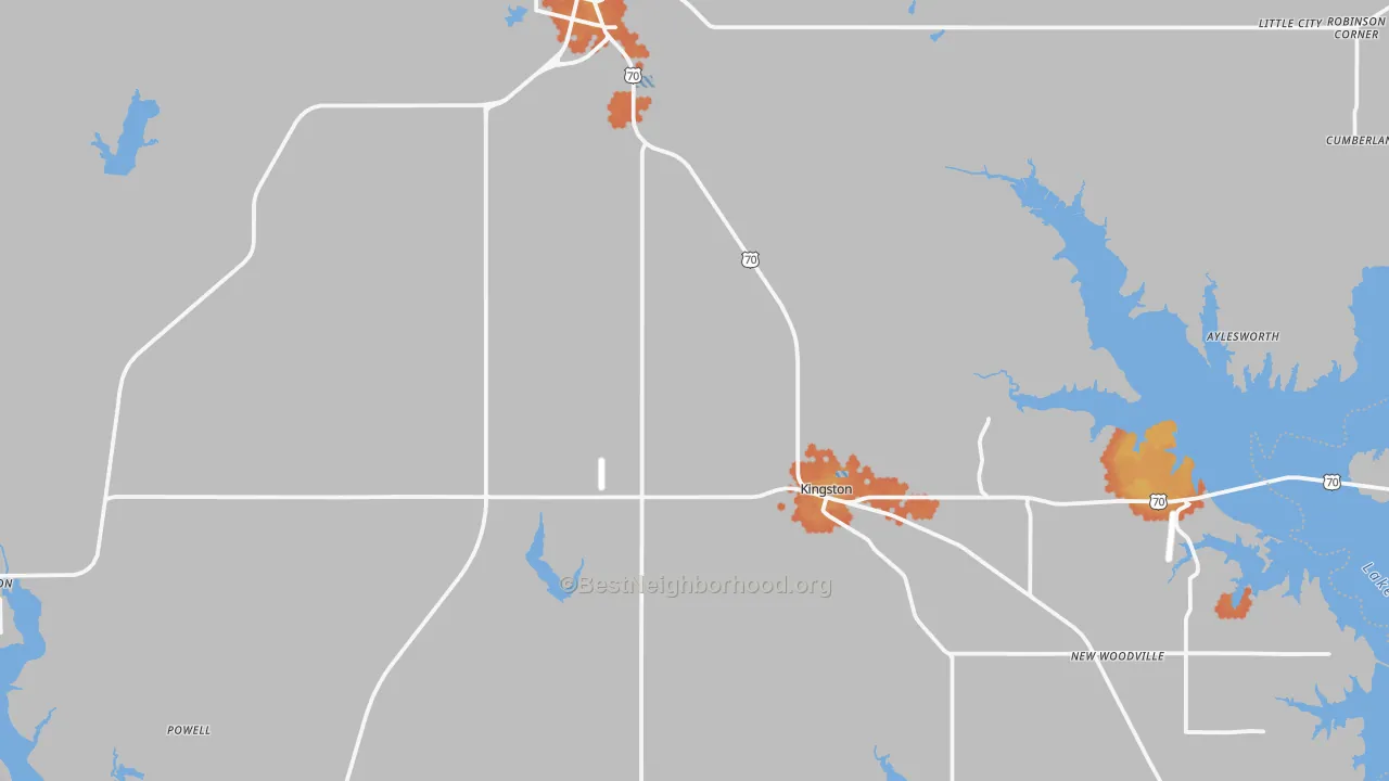 Bike Grade map of Marshall County, OK