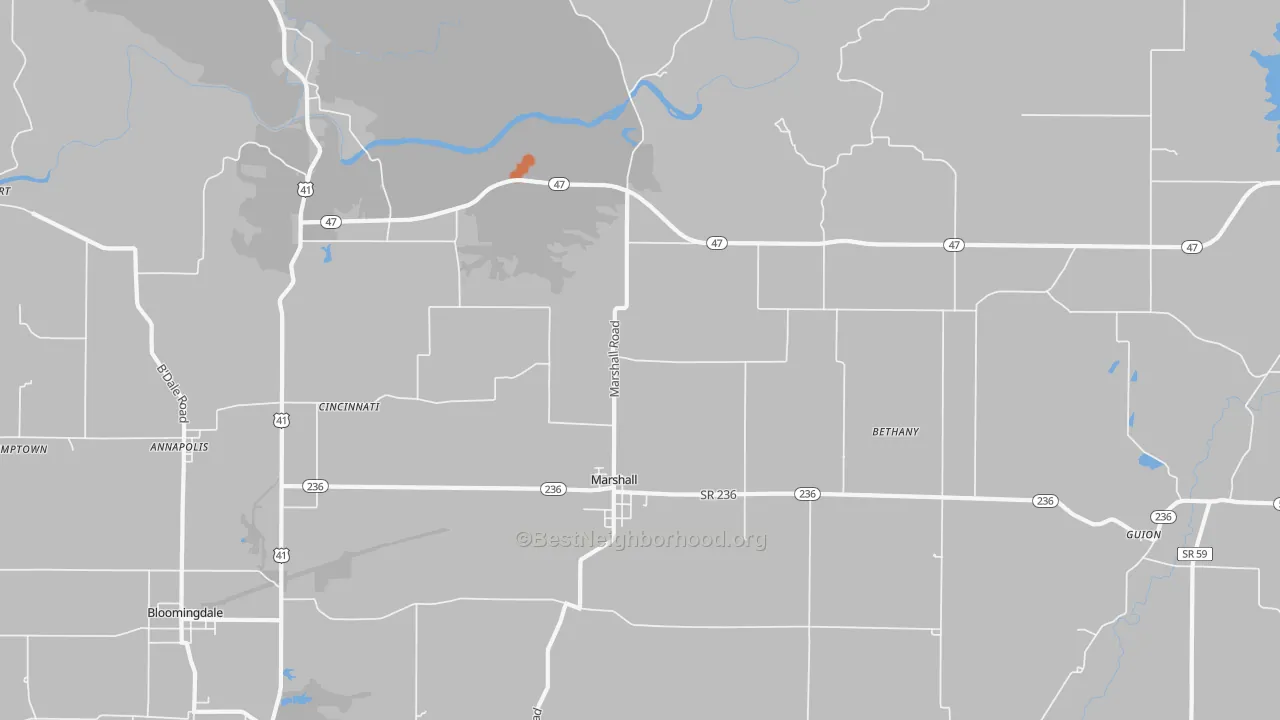Bike Grade map of Marshall, IN
