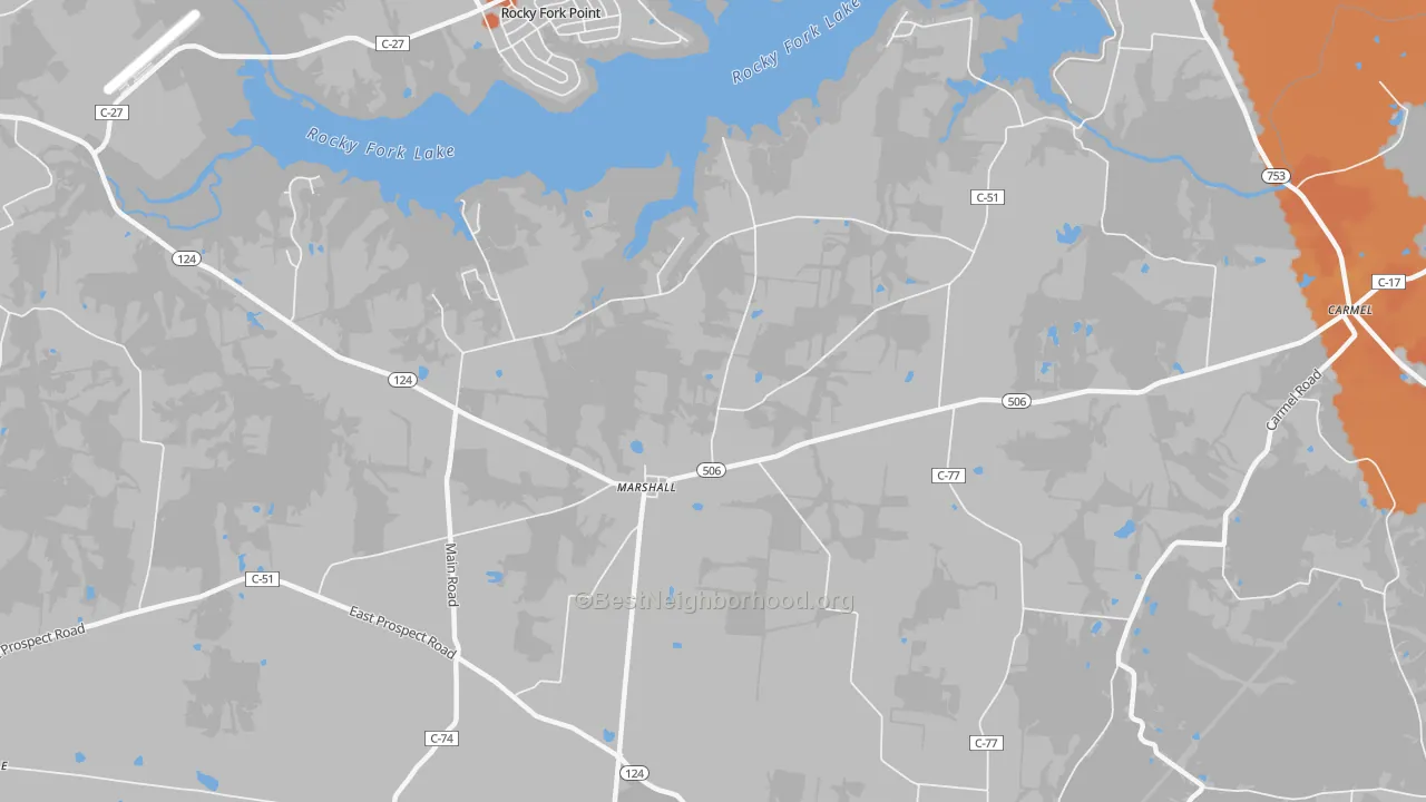 Bike Grade map of Marshall, OH