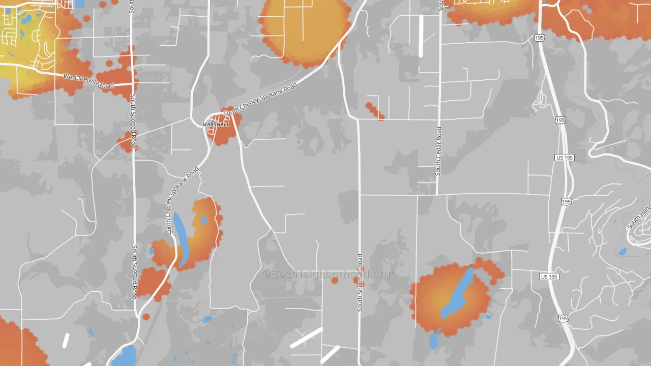 Bike Grade map of Marshall, WA