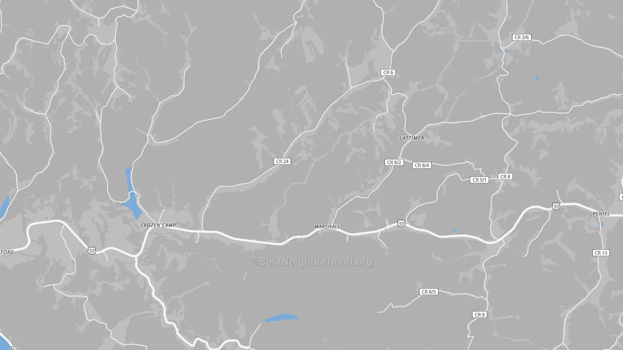 Bike Grade map of Marshall, WV