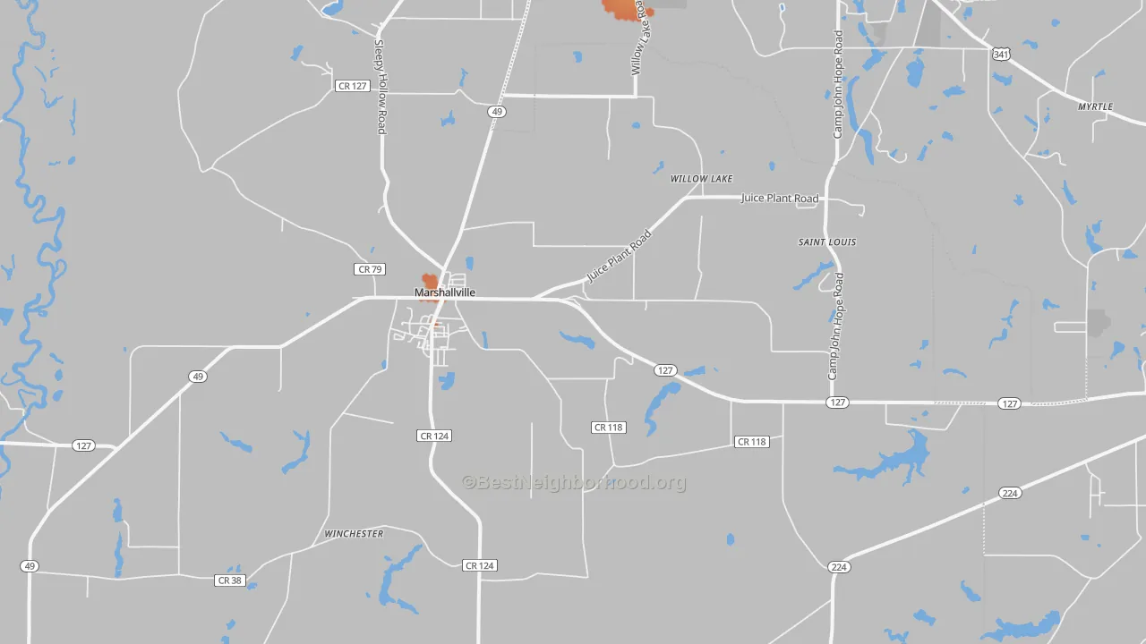 Bike Grade map of Marshallville, GA