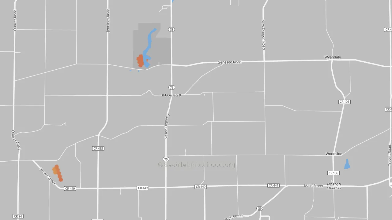 Bike Grade map of Marshfield, NY
