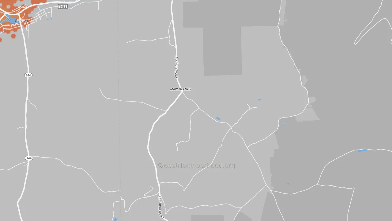 Bike Grade map of Marshlands, PA