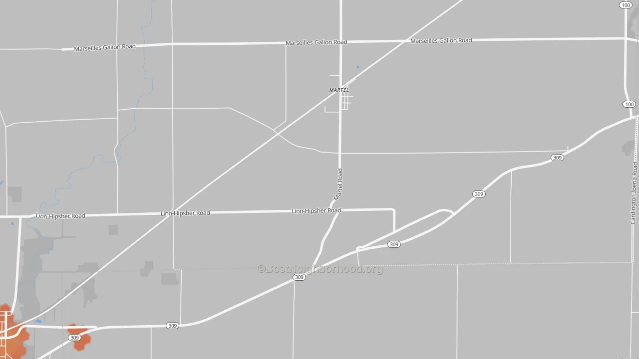 Bike Grade map of Martel, OH