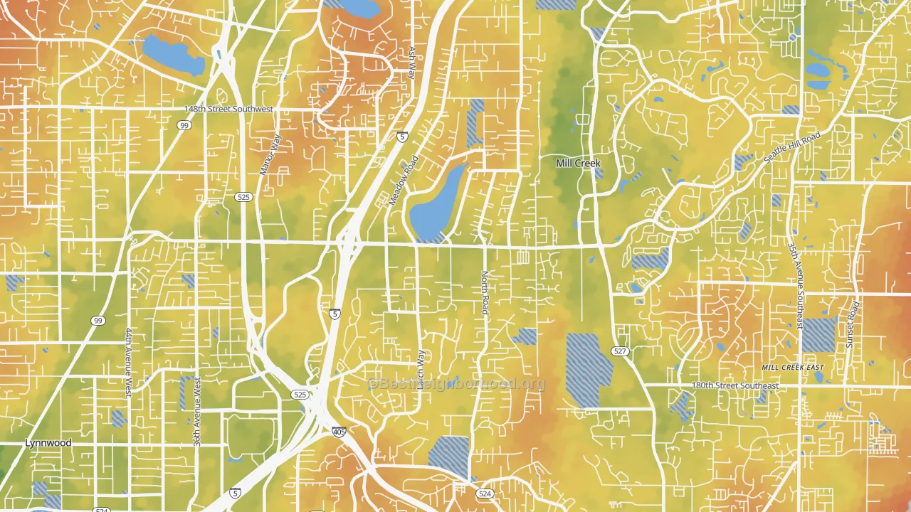 Bike Grade map of Martha Lake, Lynnwood, WA