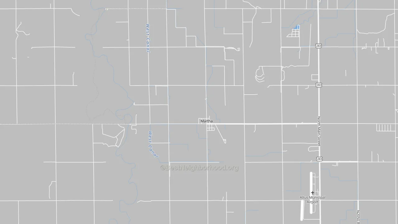 Bike Grade map of Martha, OK