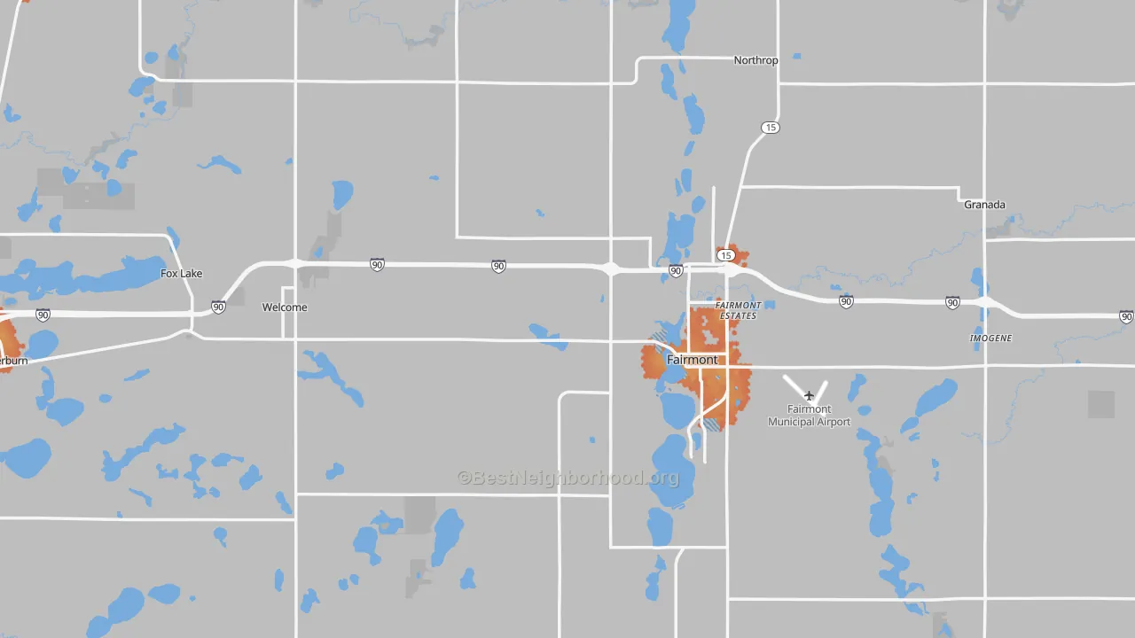 Bike Grade map of Martin County, MN