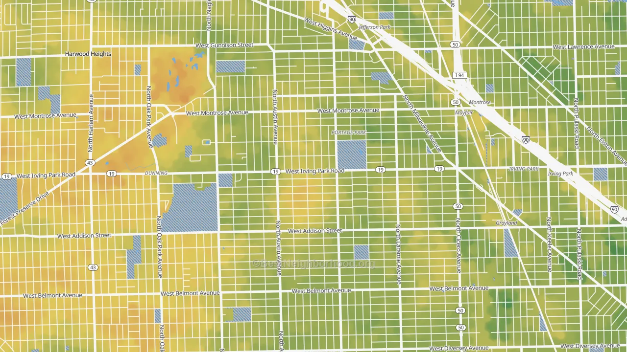 Bike Grade map of Martin Luther, Chicago, IL
