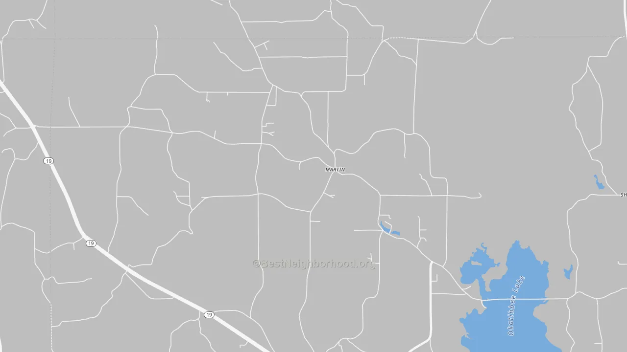 Bike Grade map of Martin, MS