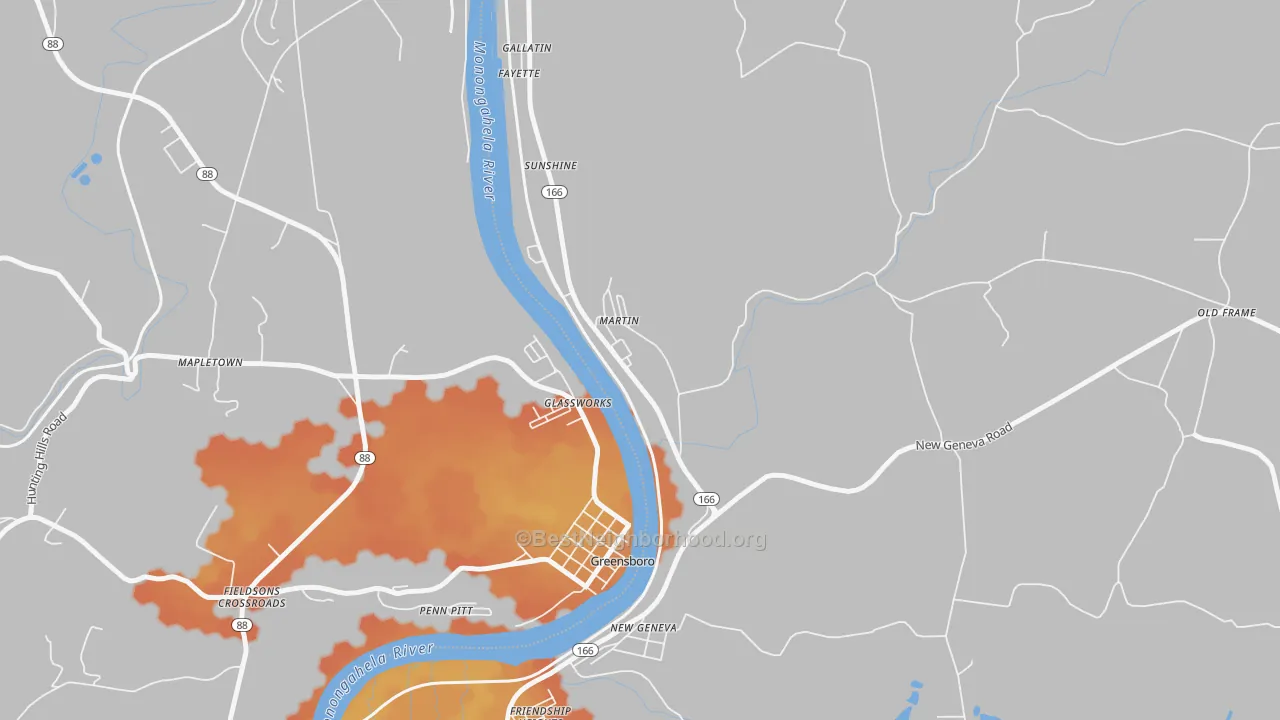 Bike Grade map of Martin, PA