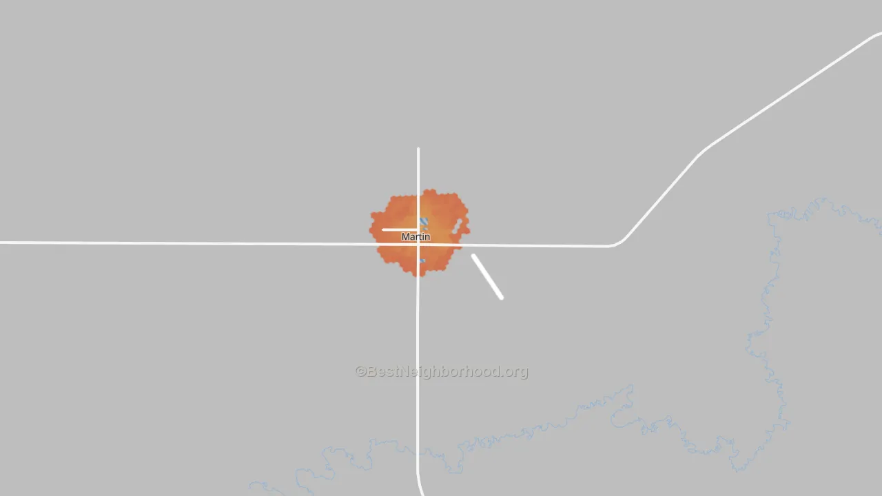 Bike Grade map of Martin, SD