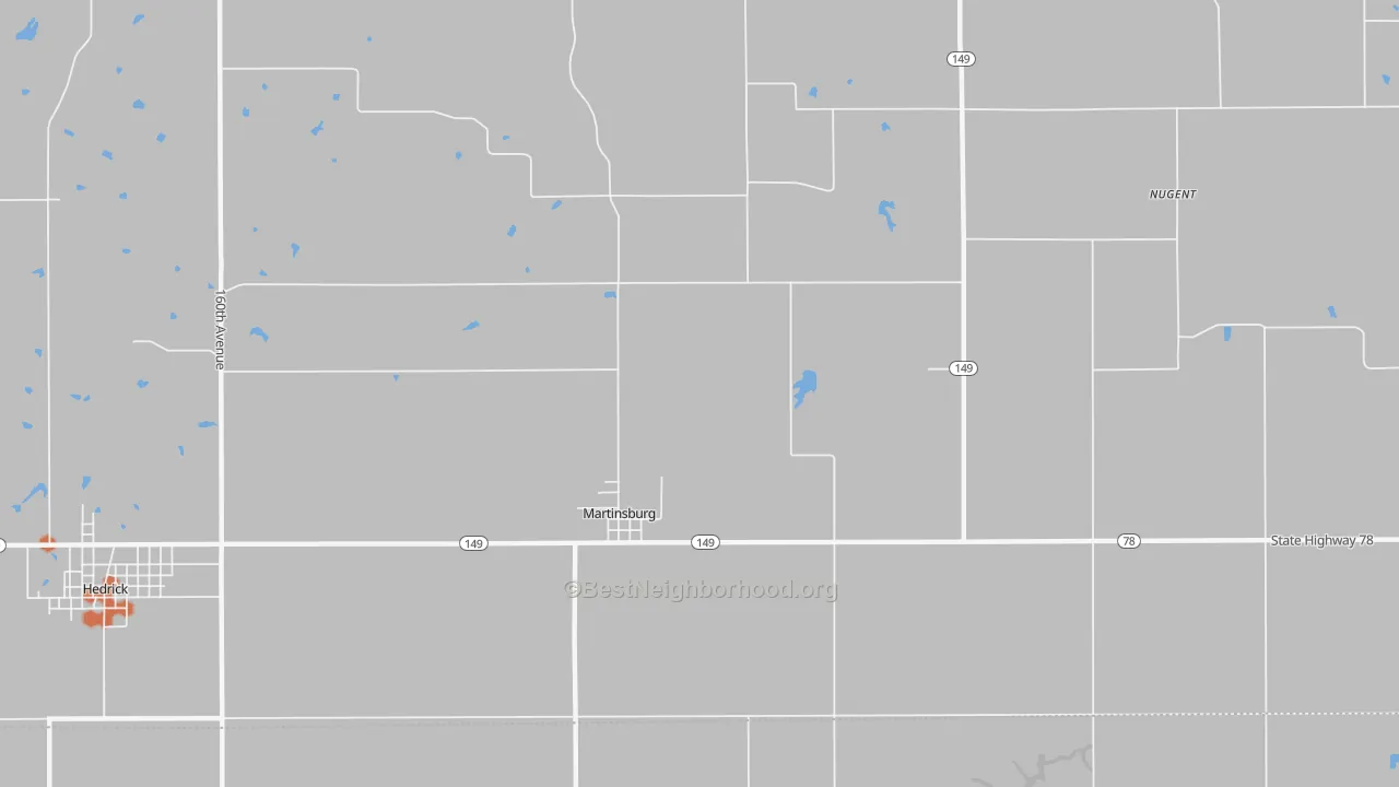 Bike Grade map of Martinsburg, IA