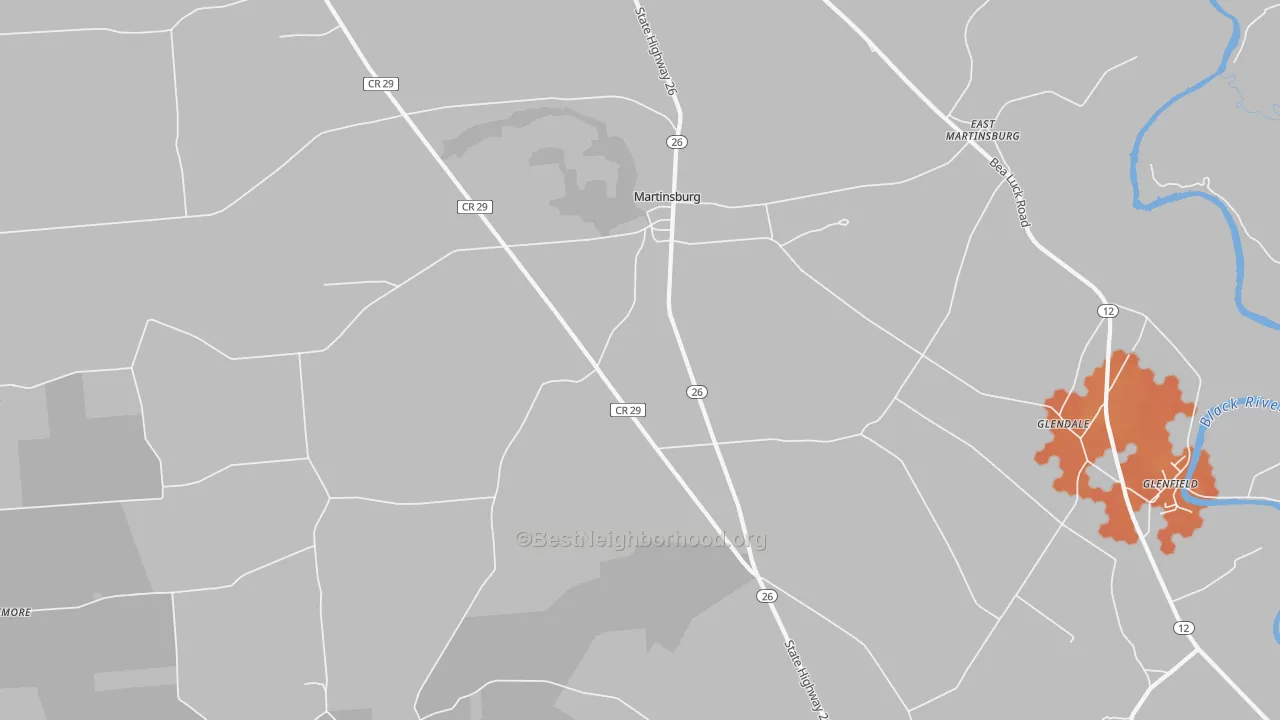 Bike Grade map of Martinsburg, NY