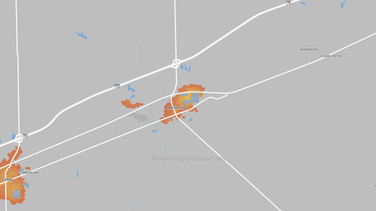 Bike Grade map of Martinsville, IL