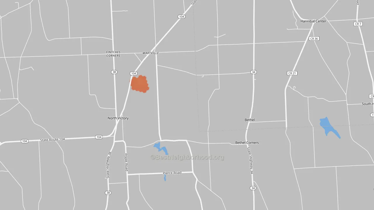 Bike Grade map of Martville, NY