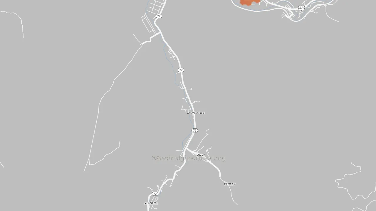 Bike Grade map of Mary Alice, KY