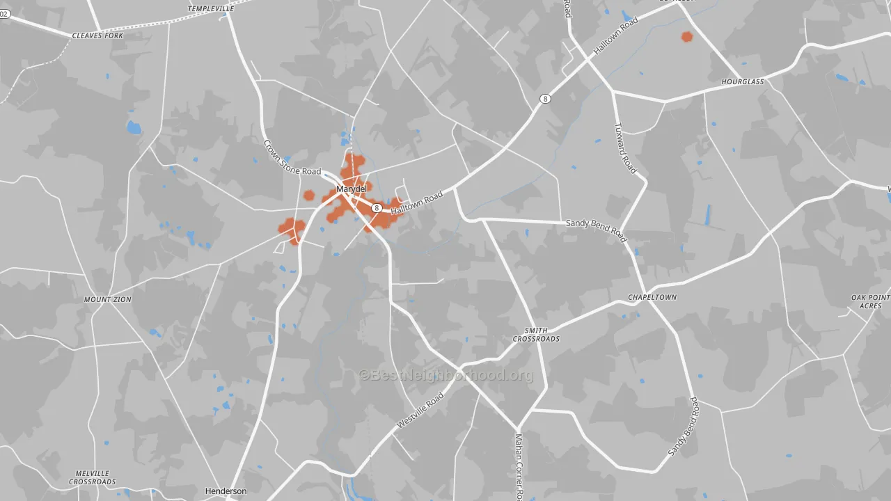 Bike Grade map of Marydel, DE