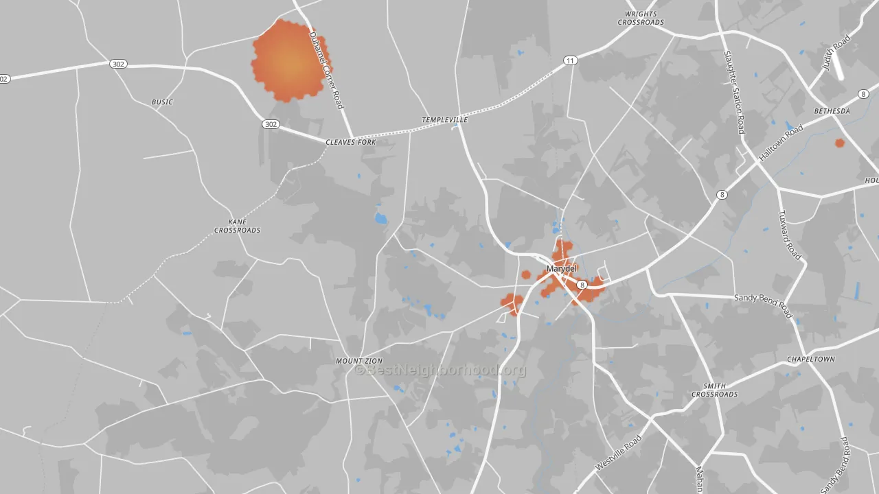 Bike Grade map of Marydel, MD