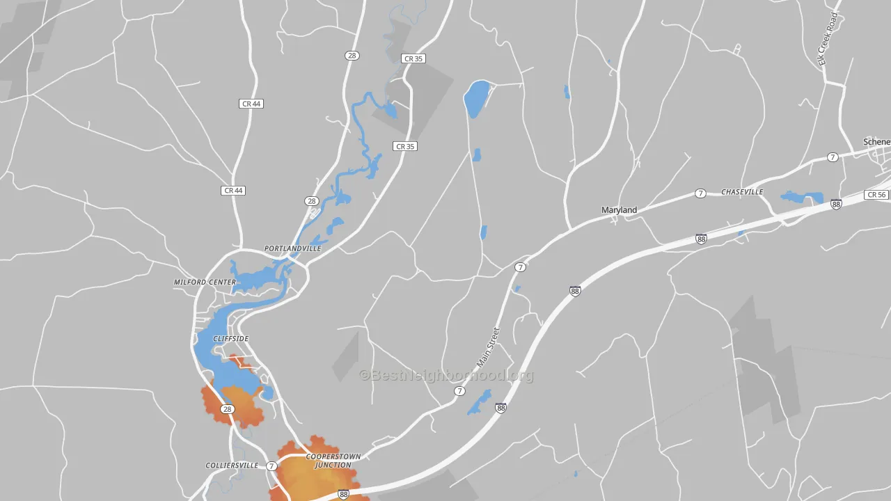 Bike Grade map of Maryland, NY