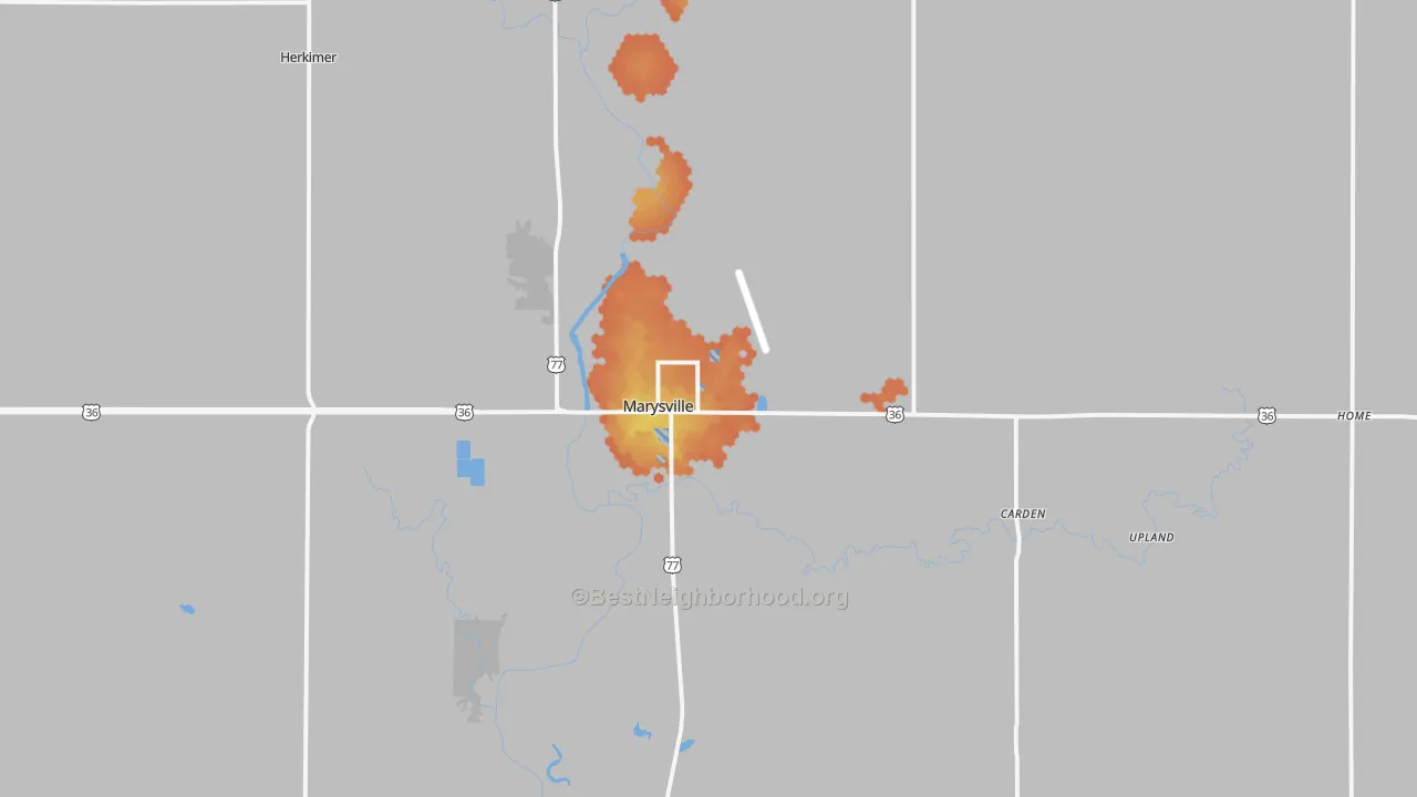 Bike Grade map of Marysville, KS
