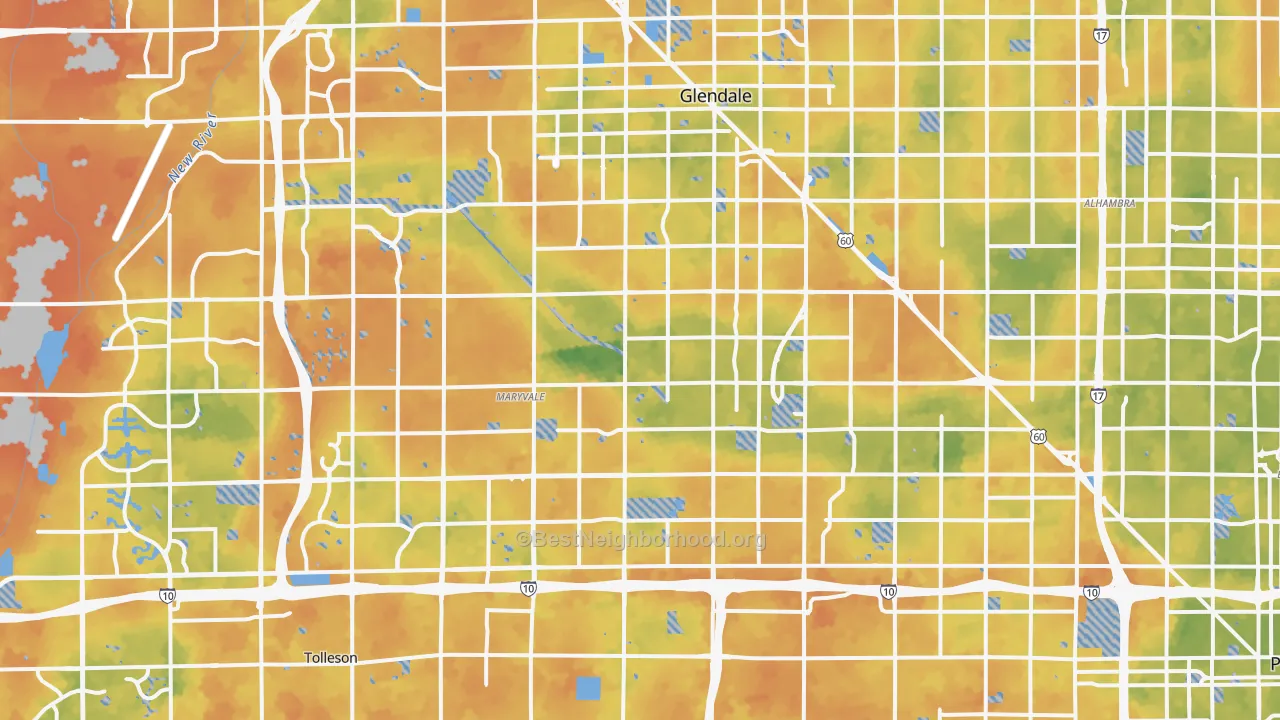 Bike Grade map of Maryvale, Phoenix, AZ