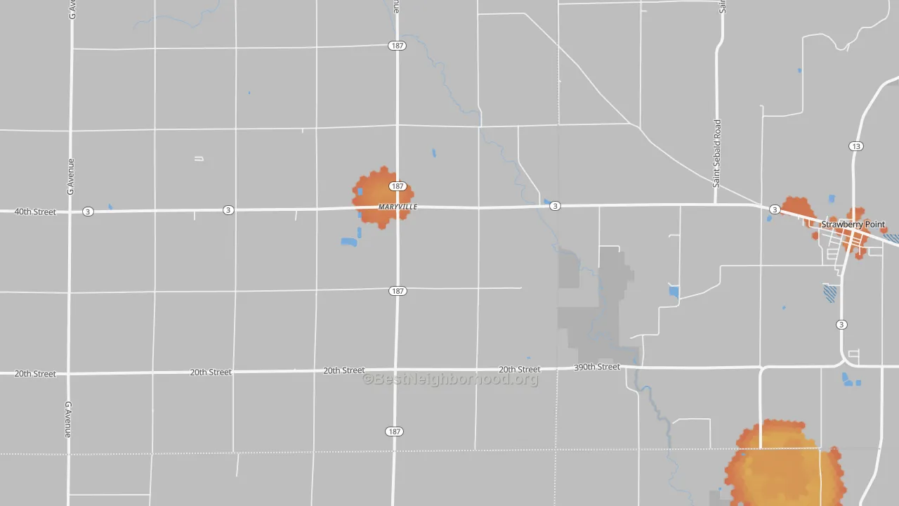 Bike Grade map of Maryville, IA