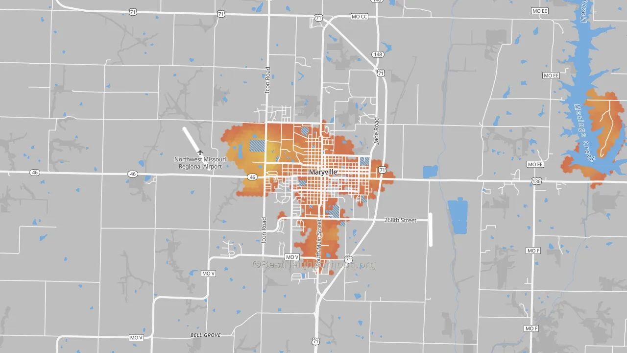 Bike Grade map of Maryville, MO