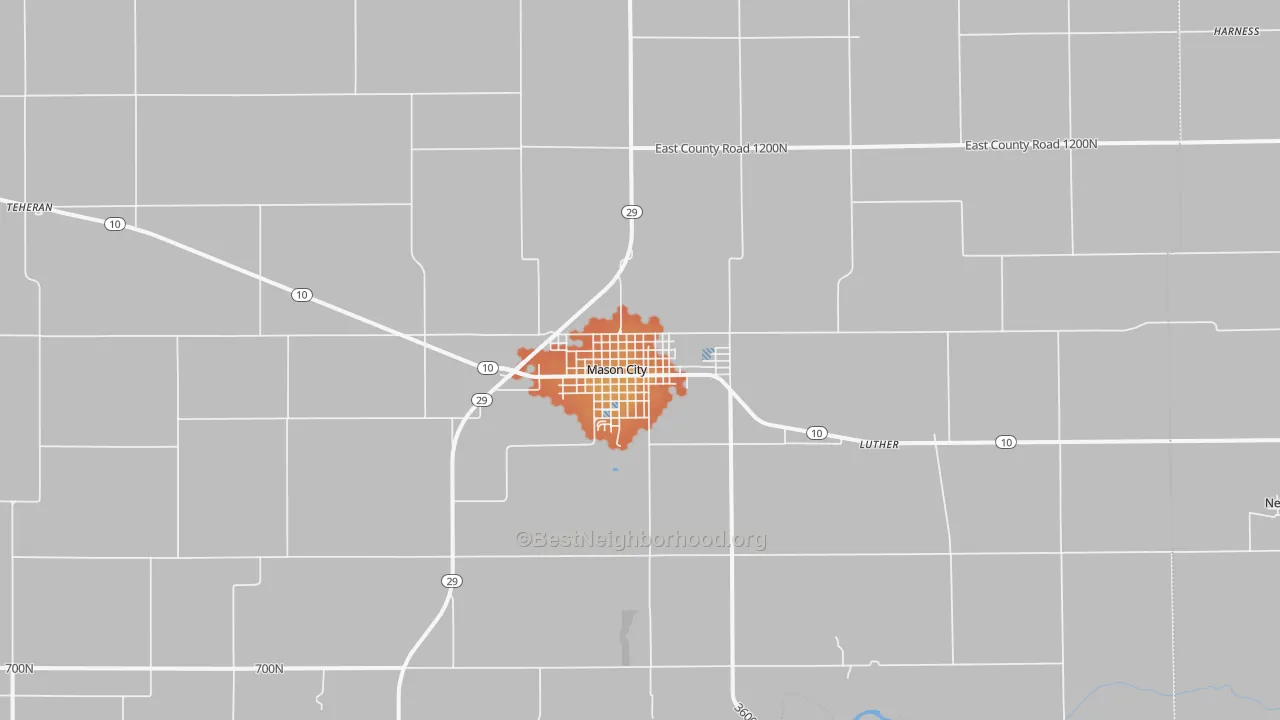 Bike Grade map of Mason City, IL