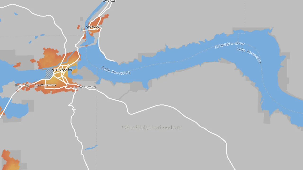 Bike Grade map of Mason City, WA