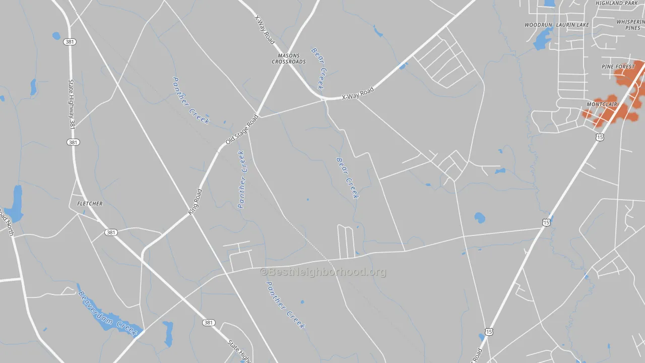Bike Grade map of Masons Crossroads, NC
