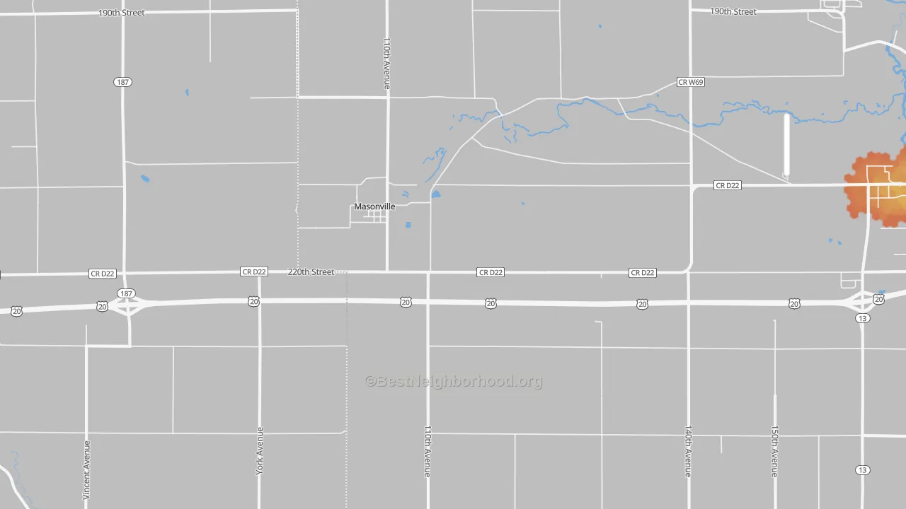 Bike Grade map of Masonville, IA