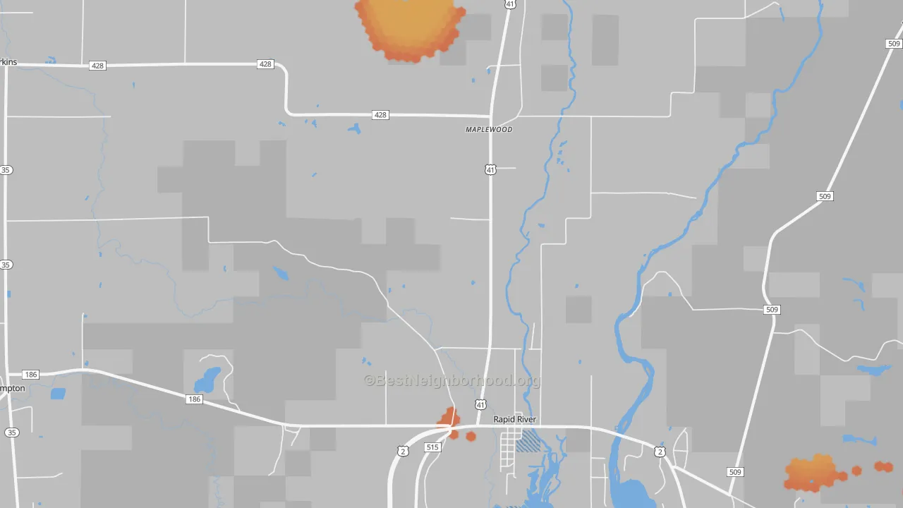 Bike Grade map of Masonville, MI