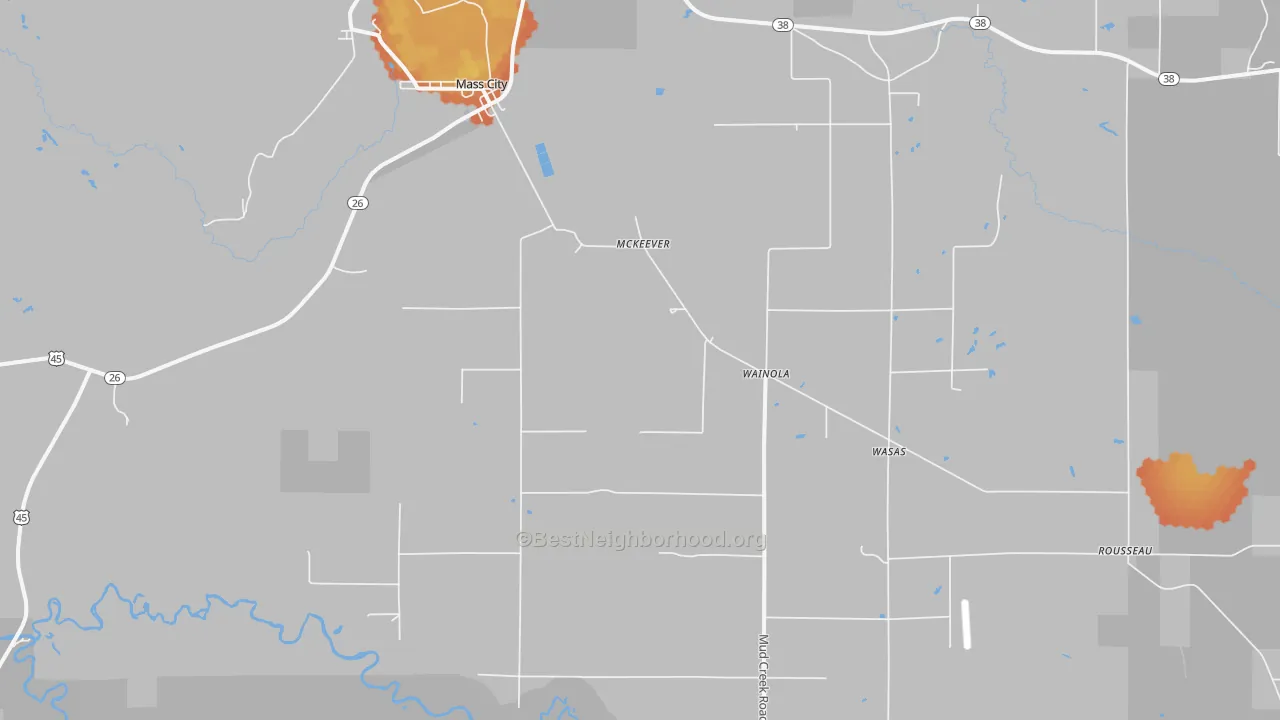 Bike Grade map of Mass City, MI