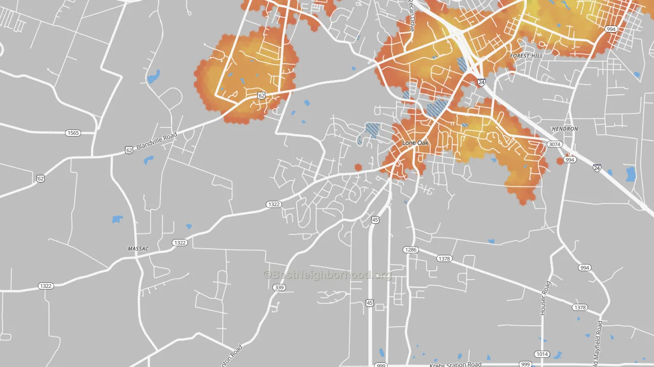 Bike Grade map of Massac, KY